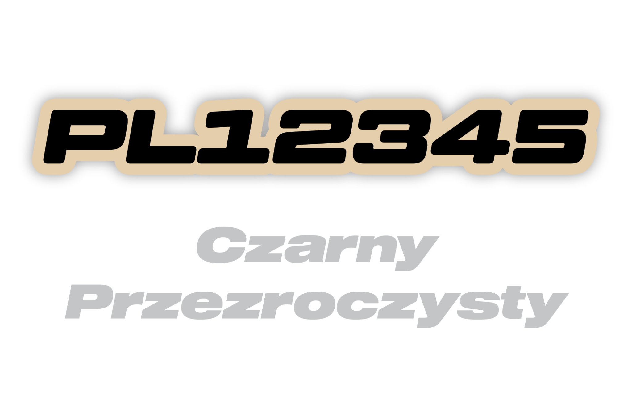 Naklejka numer rejestracyjny - Przezroczysty #1530543